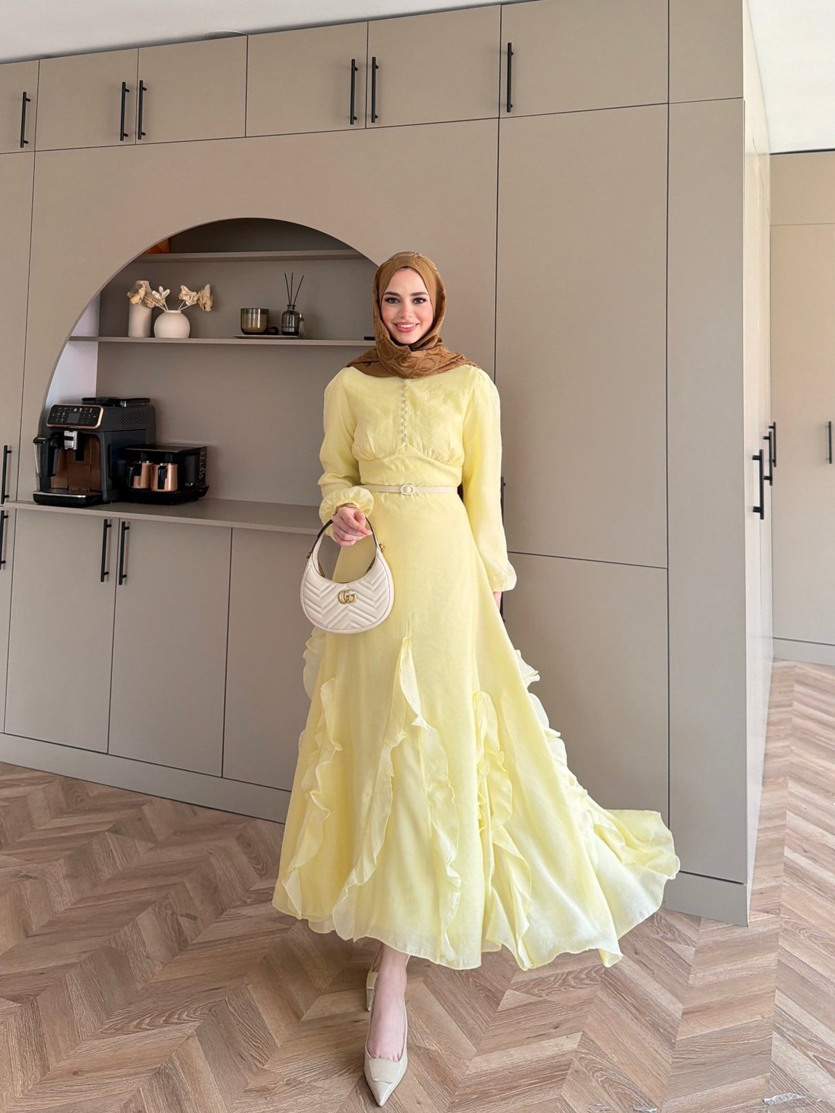 Visal Fırfırlı Elbise ButterYellow (26173)