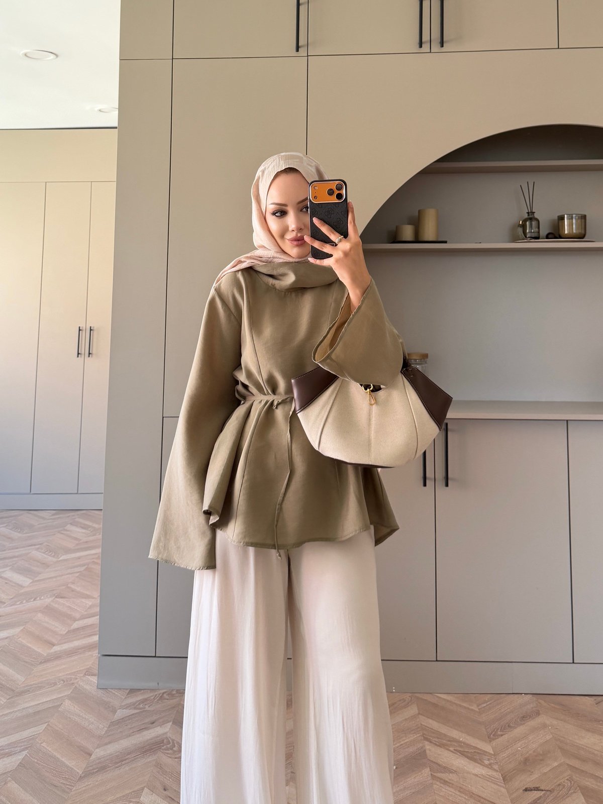 Wear Geniş Yaka Bluz Haki (5556)