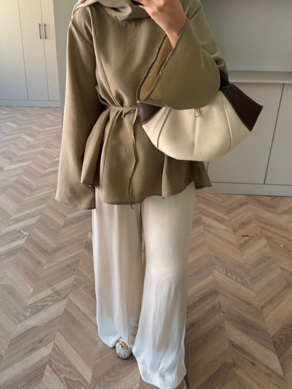 Wear Geniş Yaka Bluz Haki (5556)