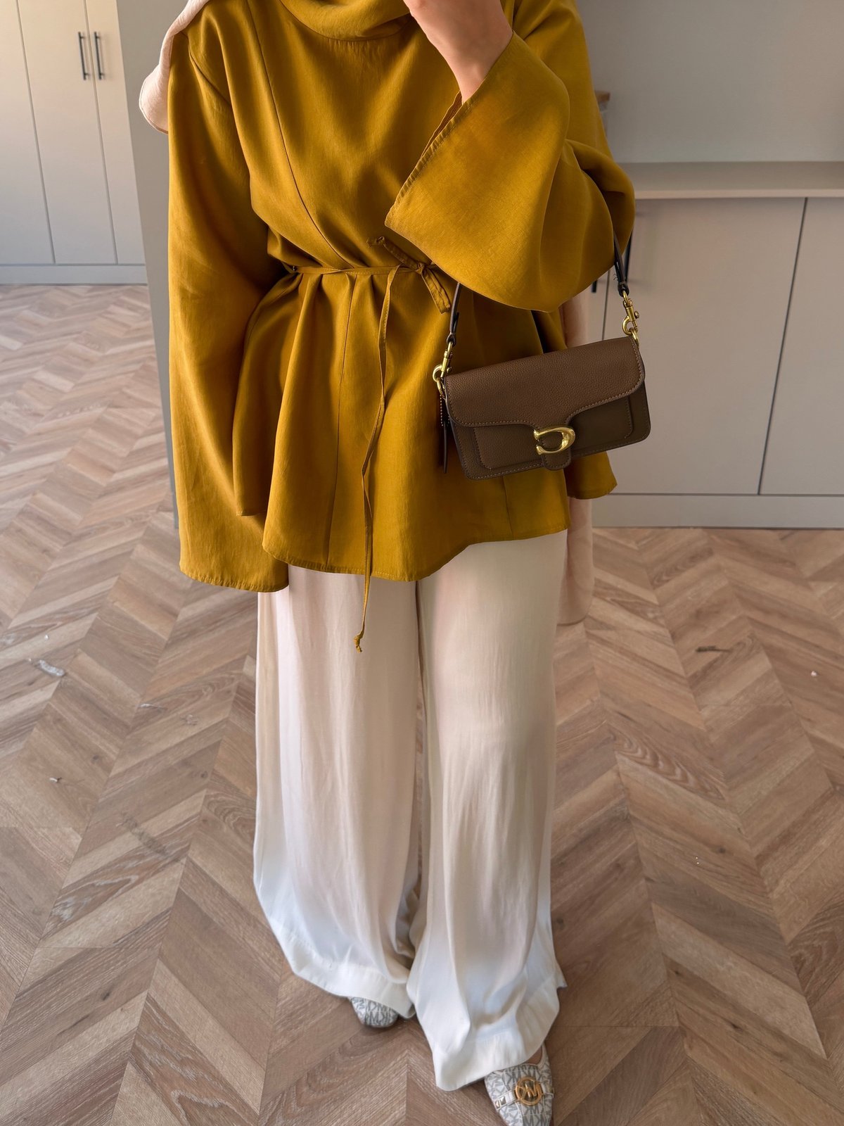 Wear Geniş Yaka Bluz Hardal (5556)