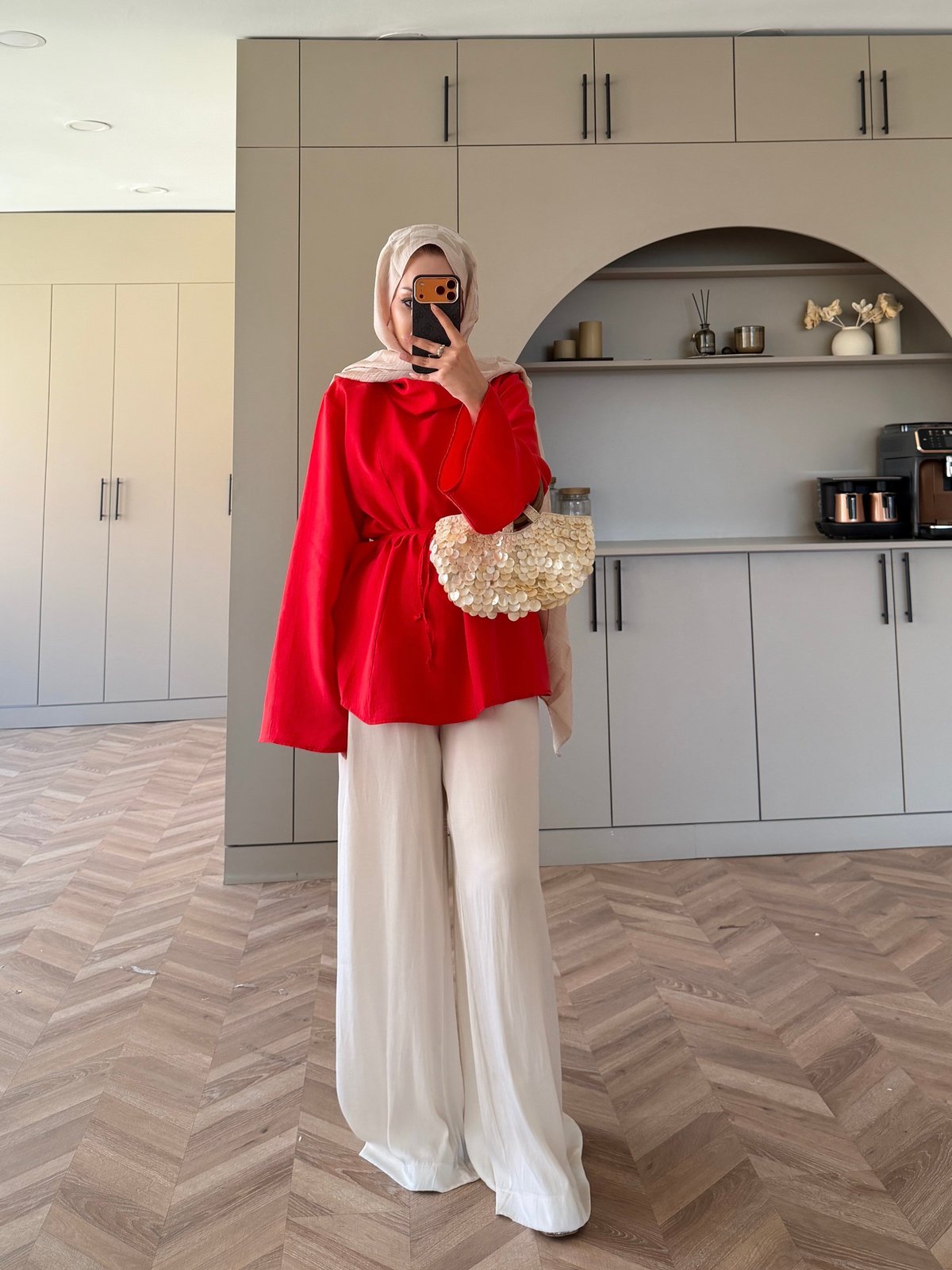 Wear Geniş Yaka Bluz Kırmızı (5556)