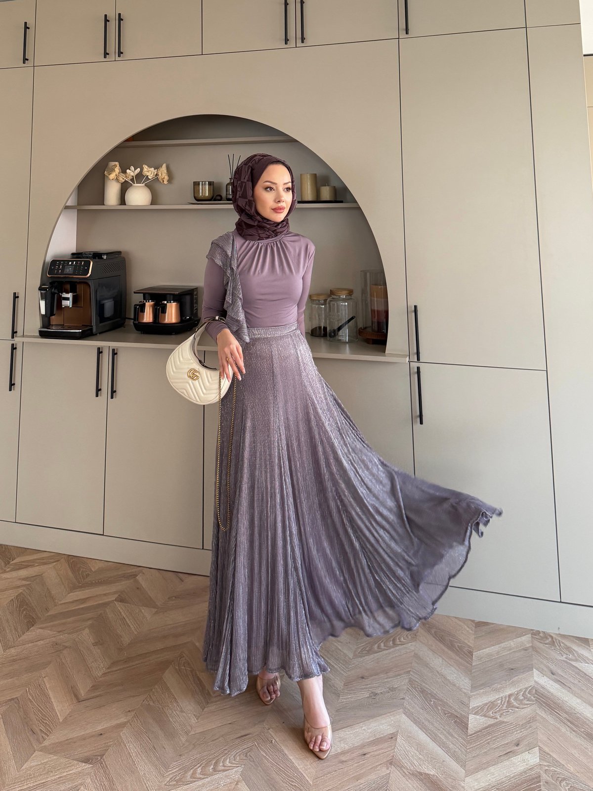 Whisper Drapeli Etekli Takım Lila (5795)