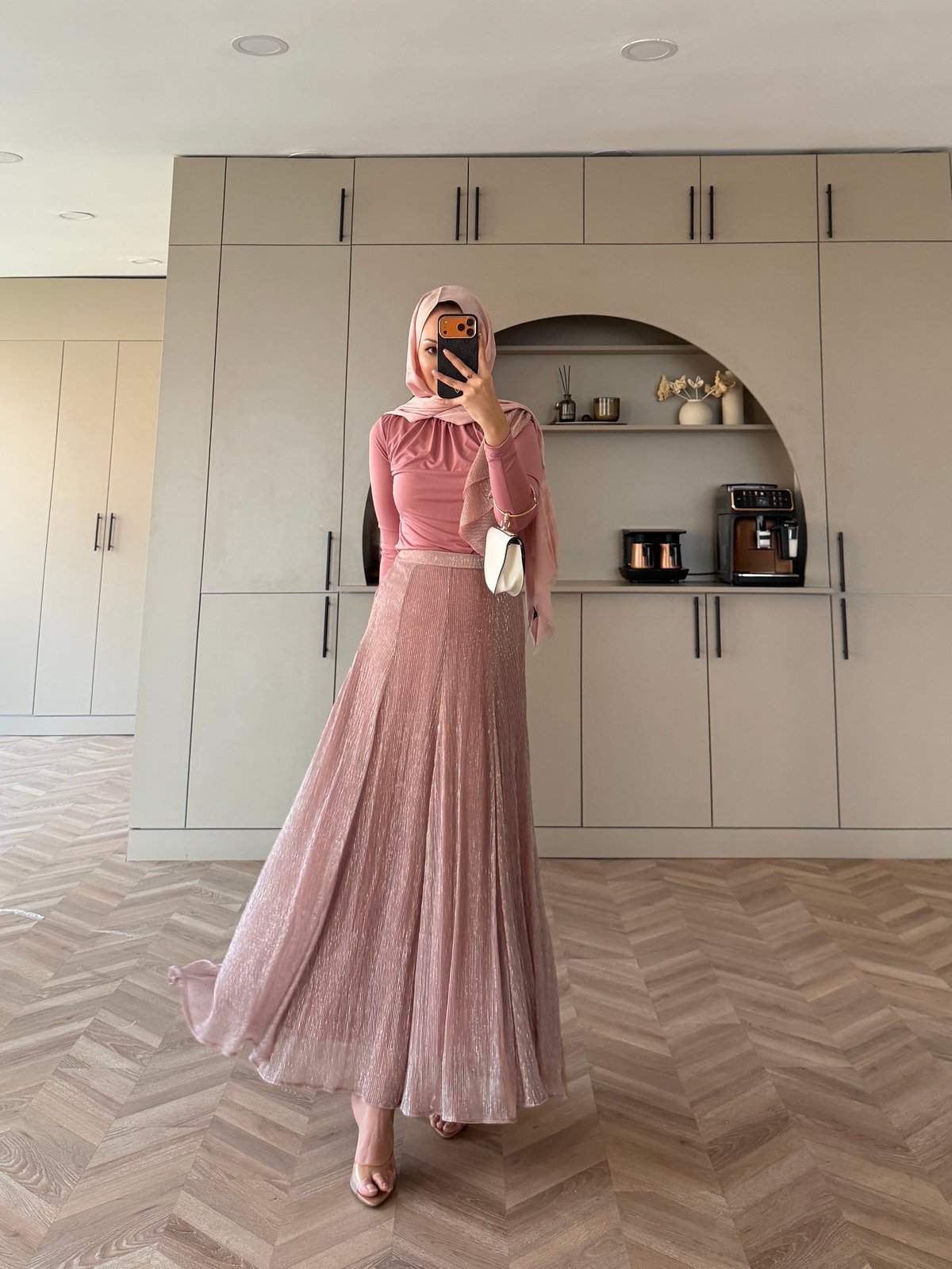 Whisper Drapeli Etekli Takım Pembe (5795)