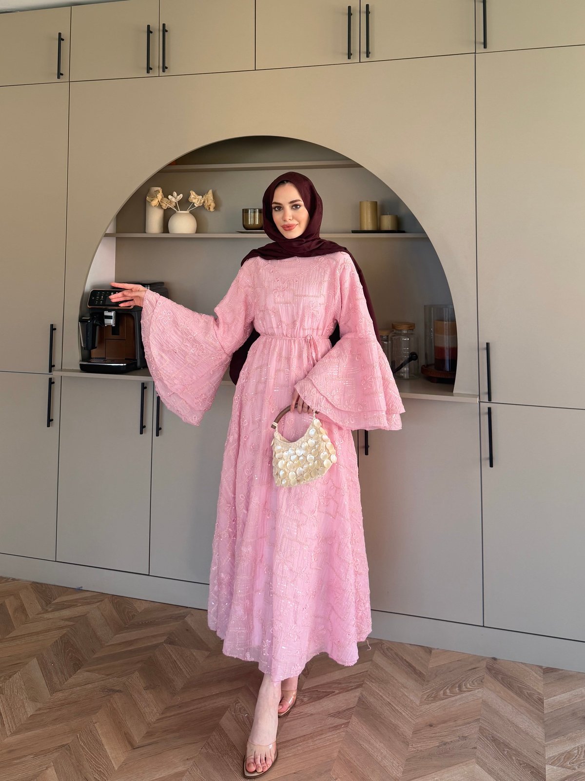 Yalın Brode Elbise Pembe (1932)