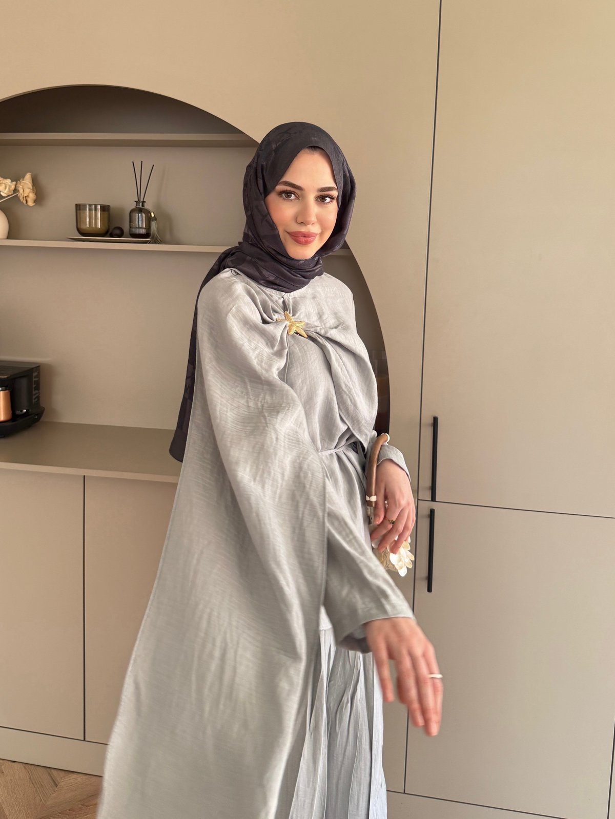 Yıldız Broş Detaylı Pantolon Takım Bebe Mavisi (3074)