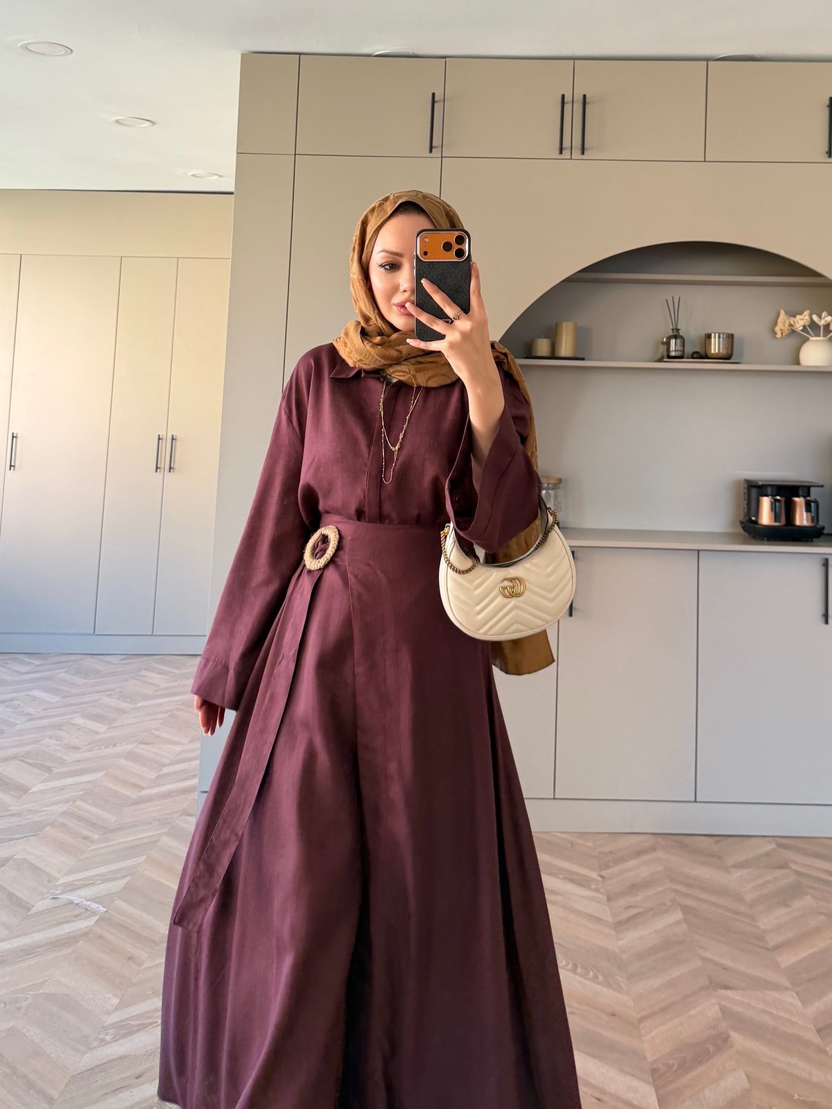 York Düğmeli Etekli Takım Mürdüm (4498)