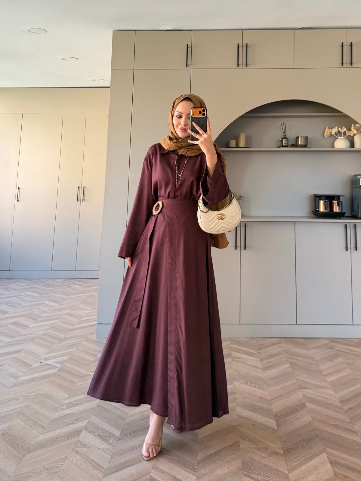 York Düğmeli Etekli Takım Mürdüm (4498)
