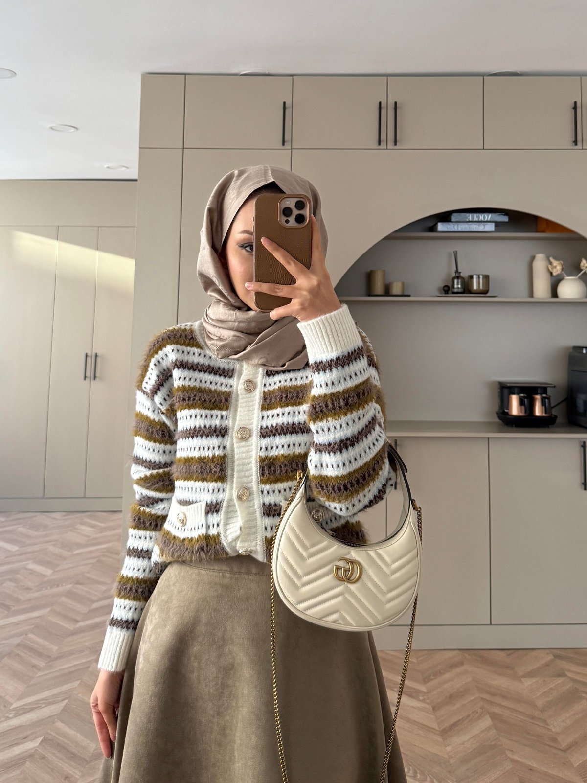 Yumuşak Örgü Kazak Yağ Yeşili