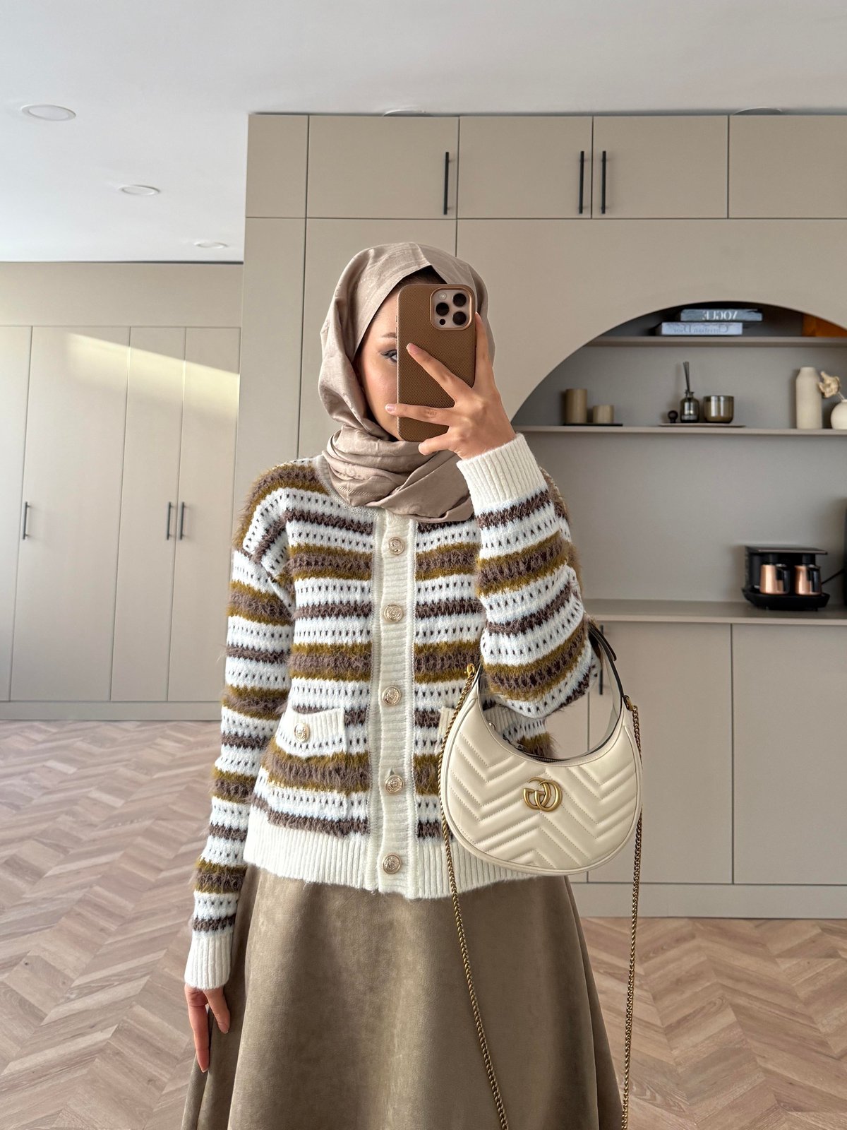 Yumuşak Örgü Kazak Yağ Yeşili