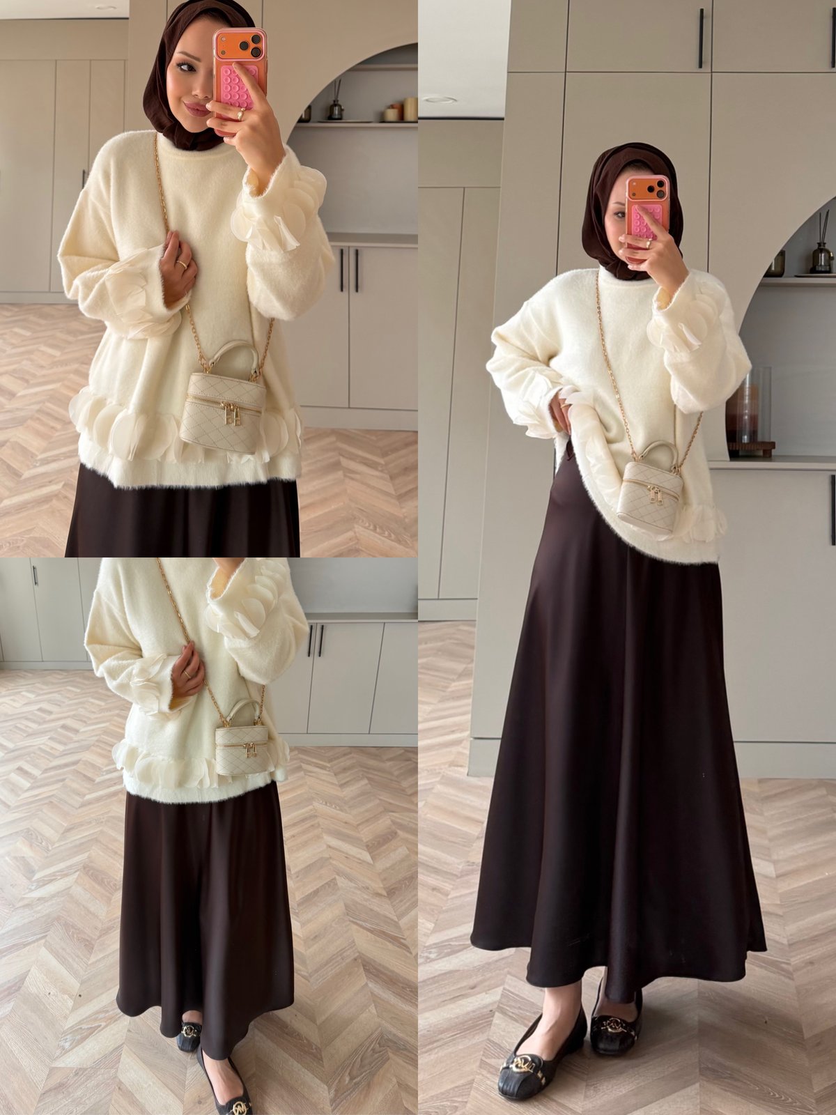 Zen Fırfır Detaylı Angora Kazak Beyaz (2911)