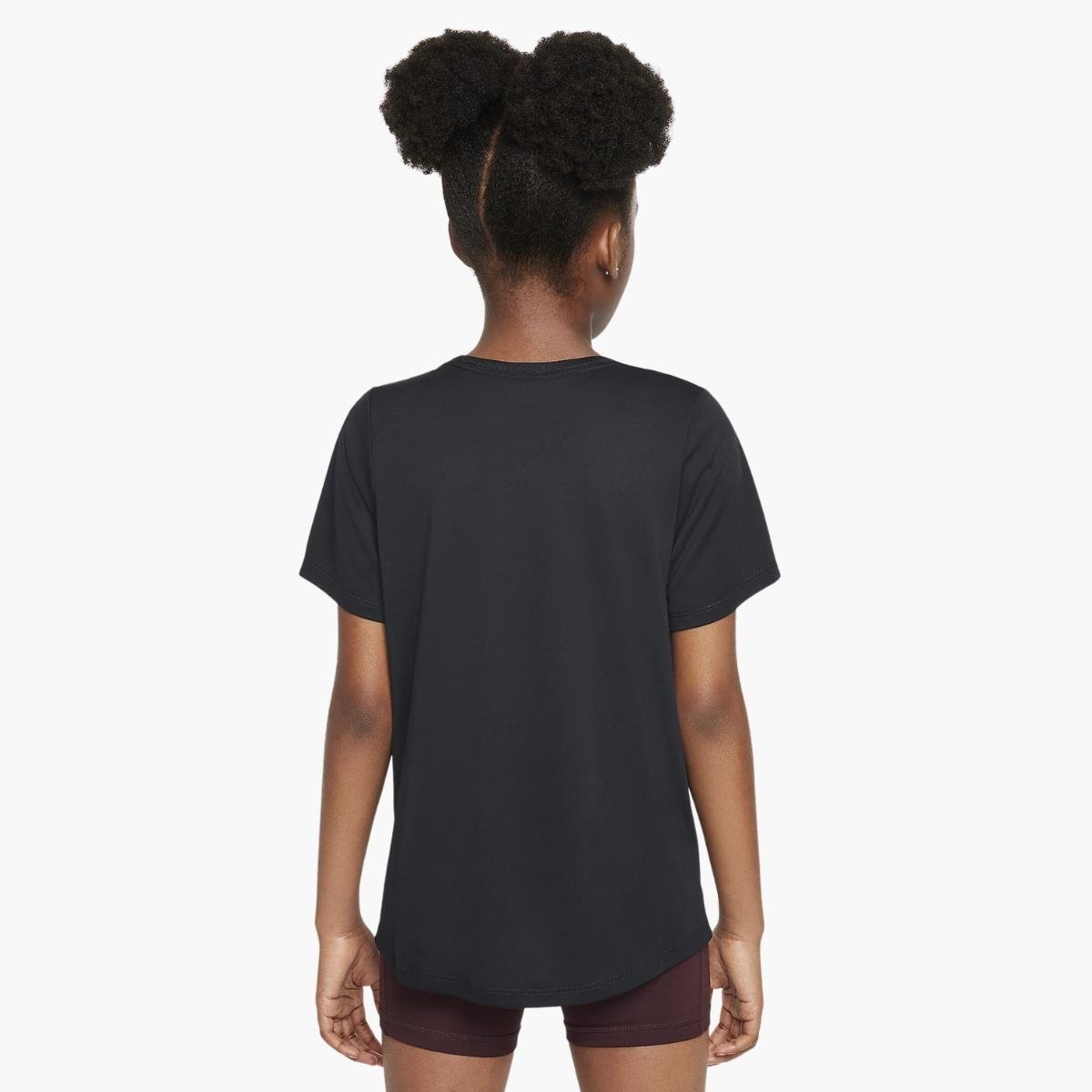 Nike One Dri-FIT Fitted Genç Kız Antrenman T-Shirt - Siyah