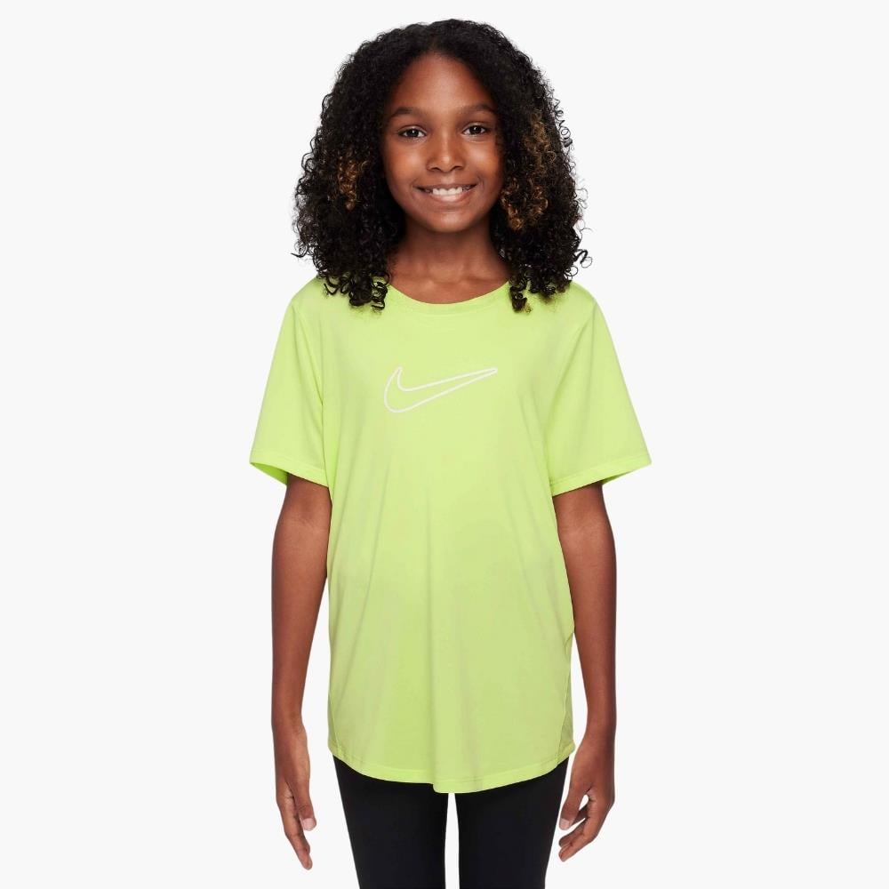 Nike One Dri-FIT Fitted Genç Kız Antrenman T-Shirt - Açık Yeşil
