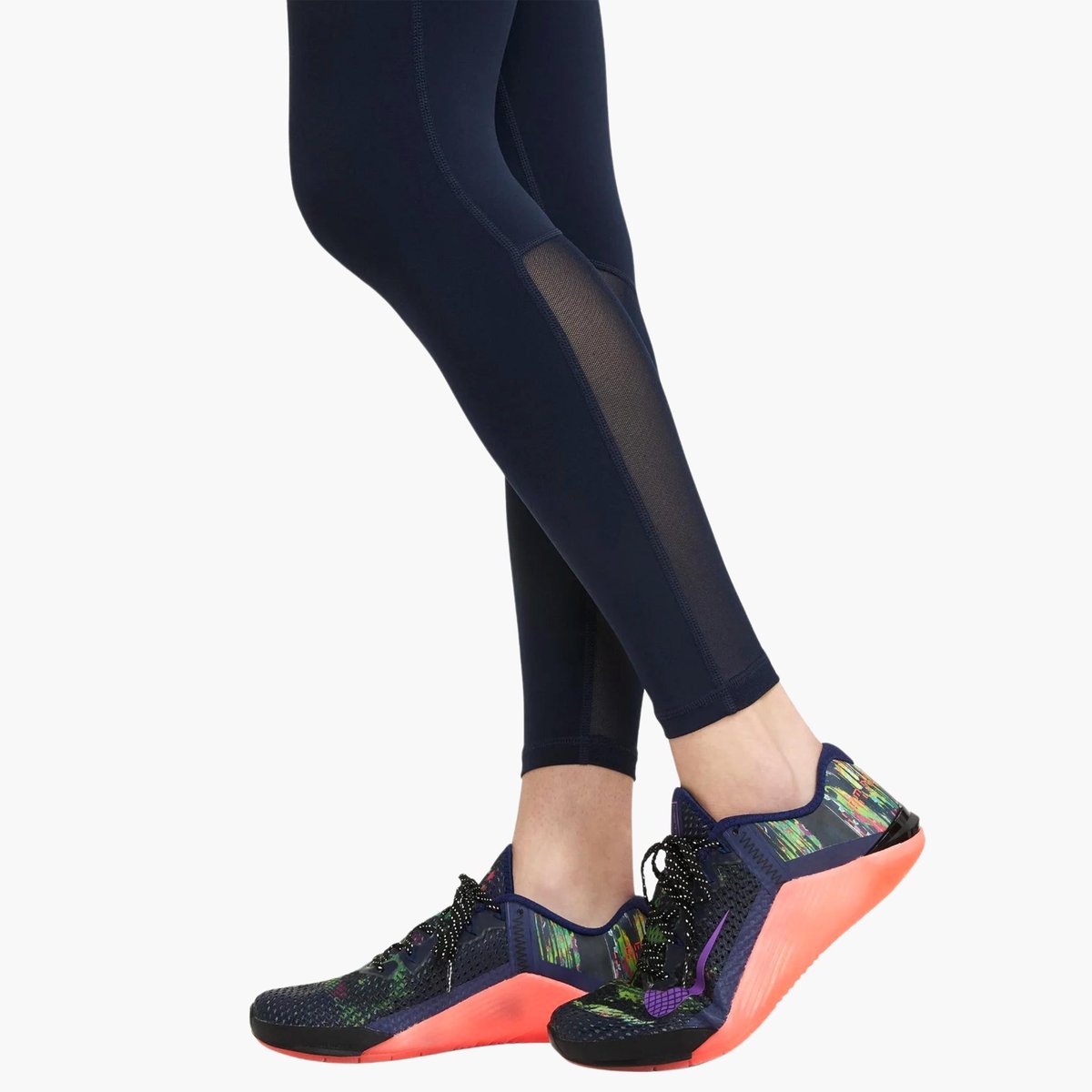 Nike Pro Normal Belli File Panelli Tayt - Lacivert