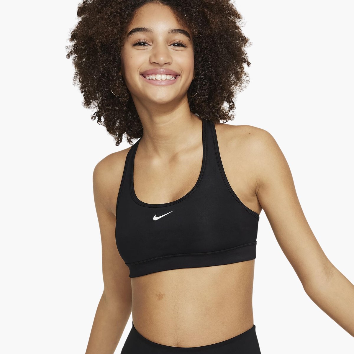 Nike Swoosh Genç Kız Spor Sütyeni - Siyah