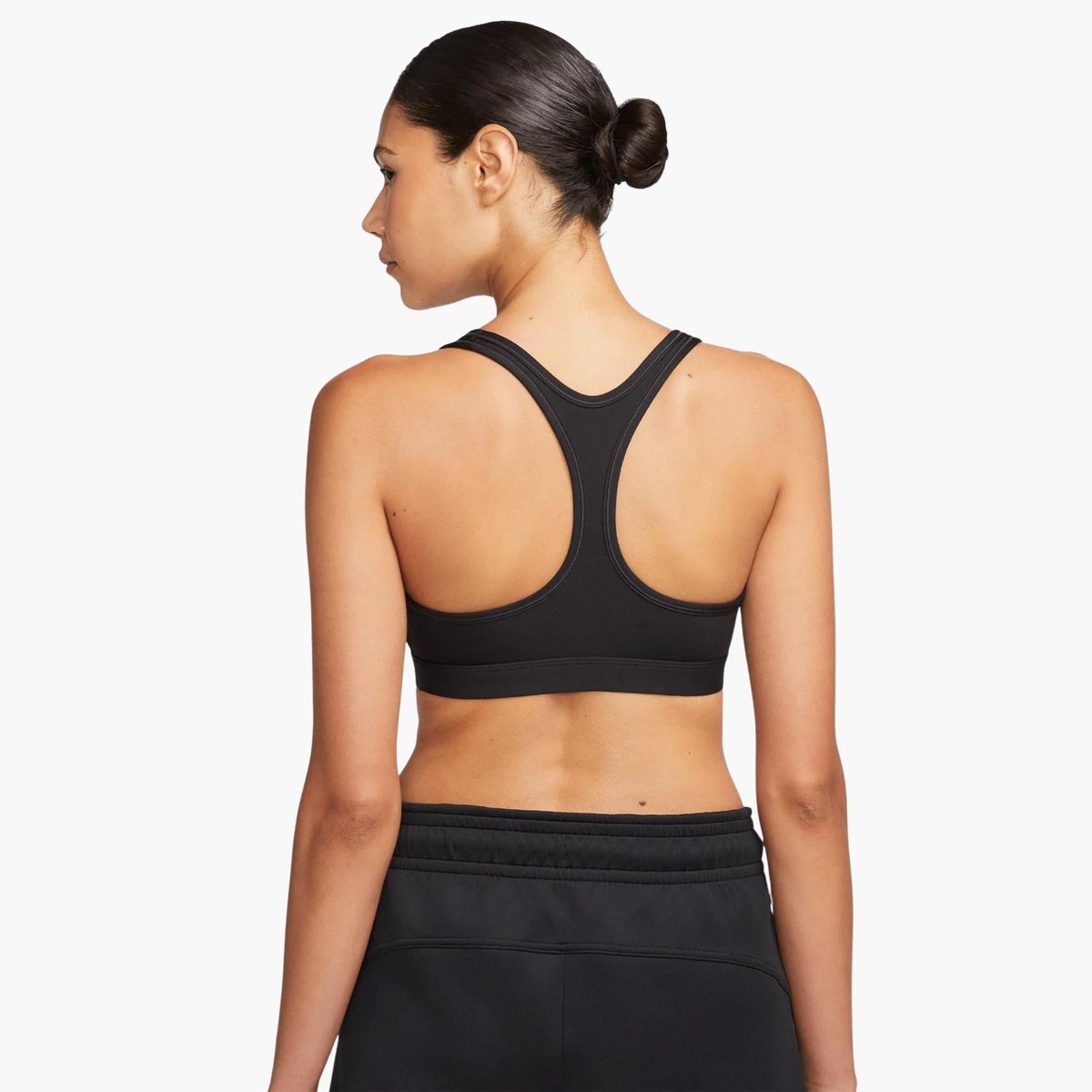Nike Swoosh Light Support Dolgusuz Spor Sütyeni - Siyah
