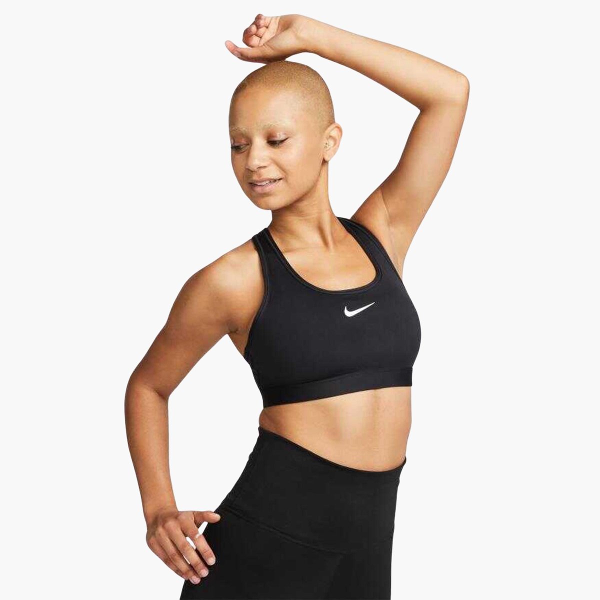 Nike Swoosh Medium Support Dolgulu Spor Sütyeni - Siyah