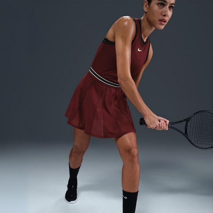 NikeCourt Slam Dri-FIT Tenis Elbisesi - Bordo