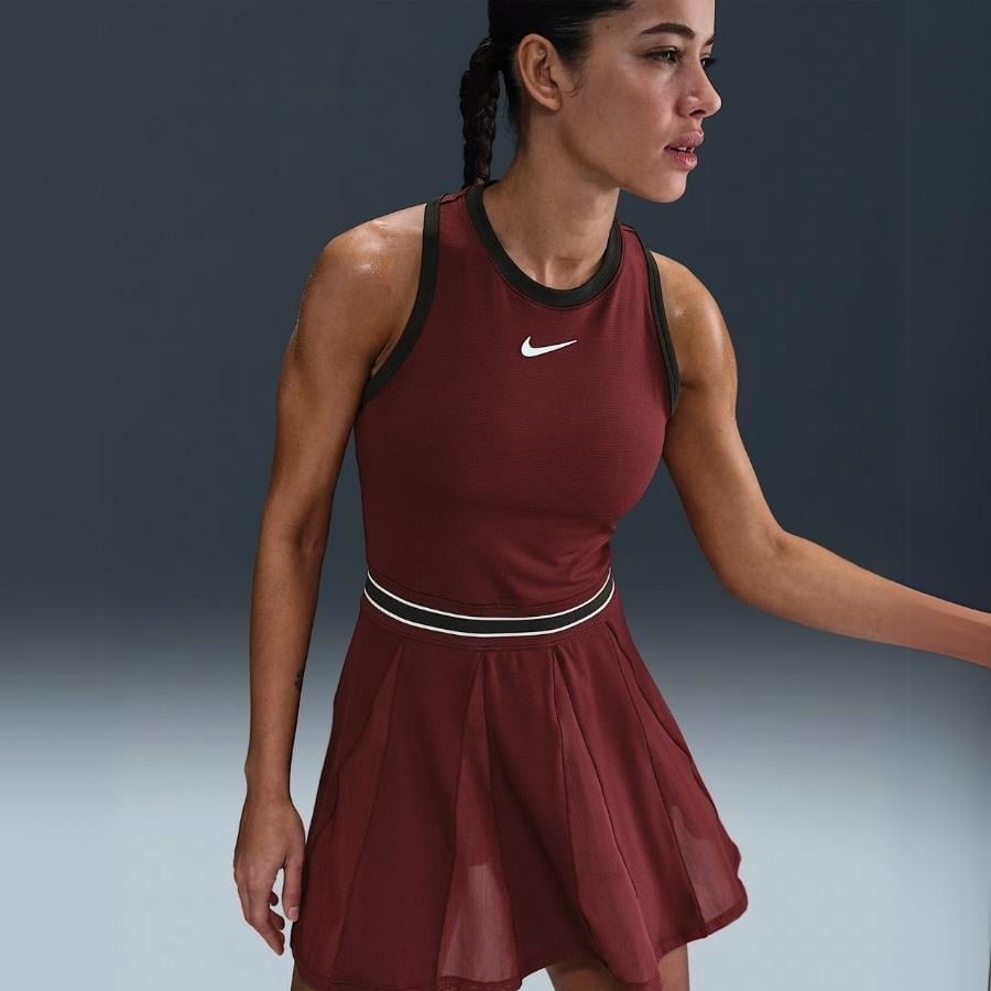 NikeCourt Slam Dri-FIT Tenis Elbisesi - Bordo