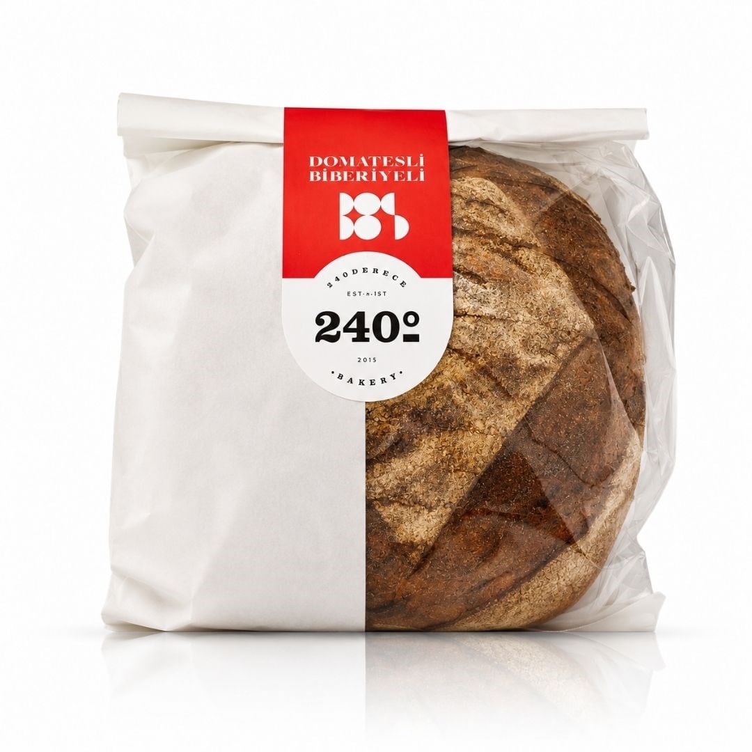 240 ° Domatesli & Biberiyeli Ekmek