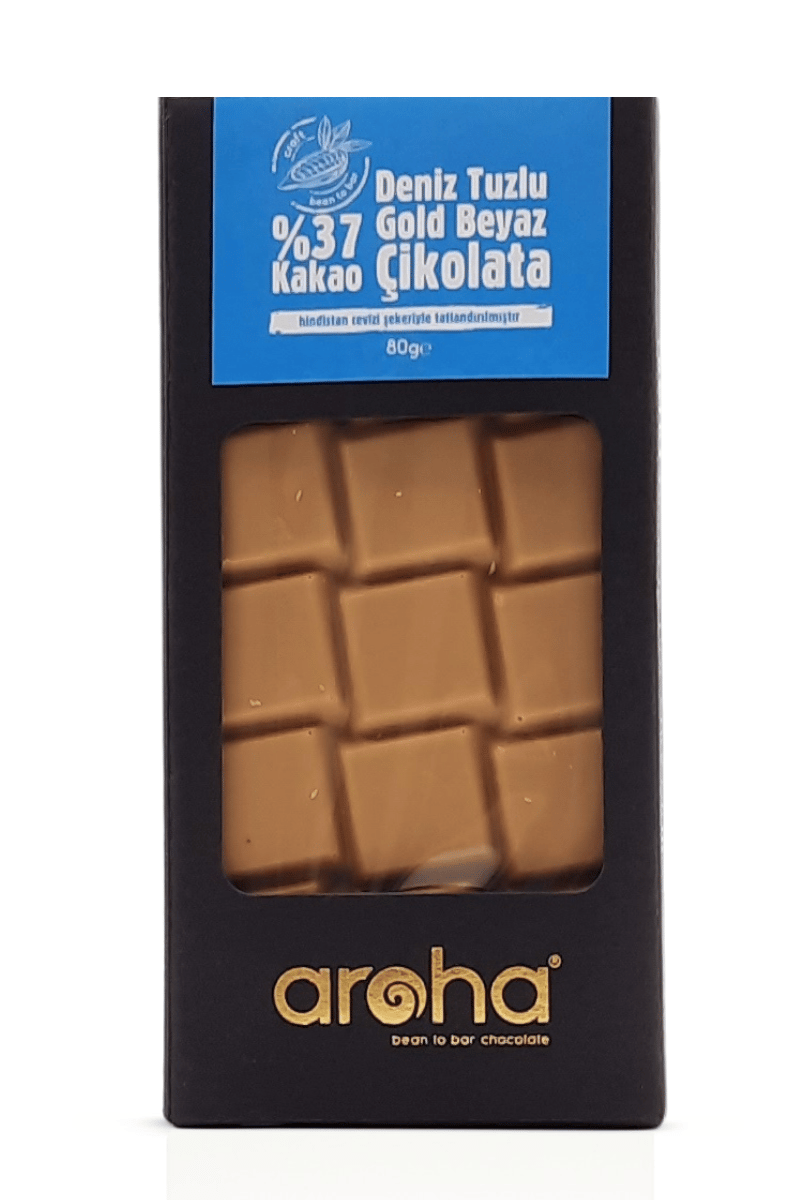 Aroha %37 Kakao Deniz Tuzlu Gold Beyaz Çikolata 80 gr