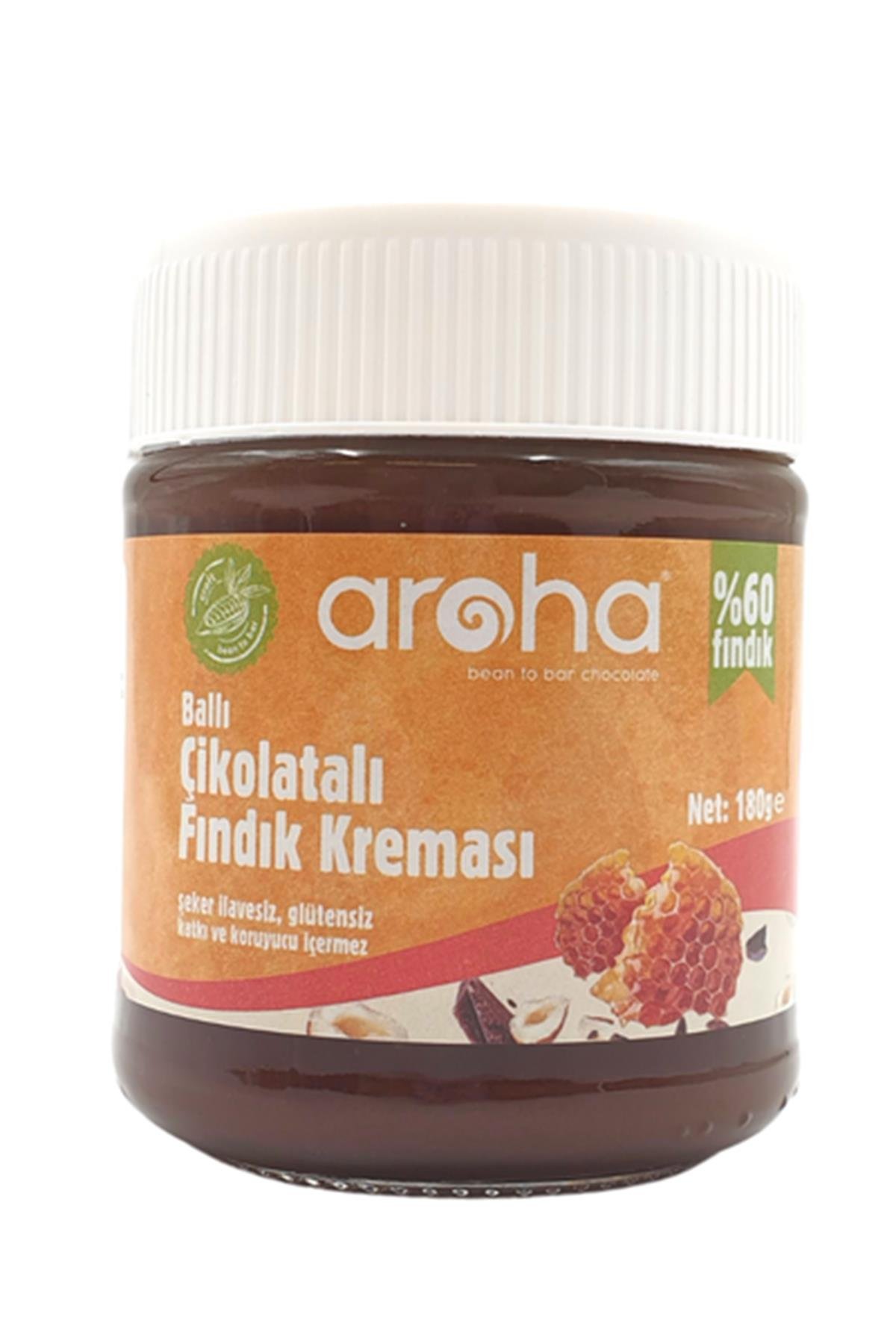 Aroha Çikolatalı Fındık Kreması Organik Ballı 180 Gr