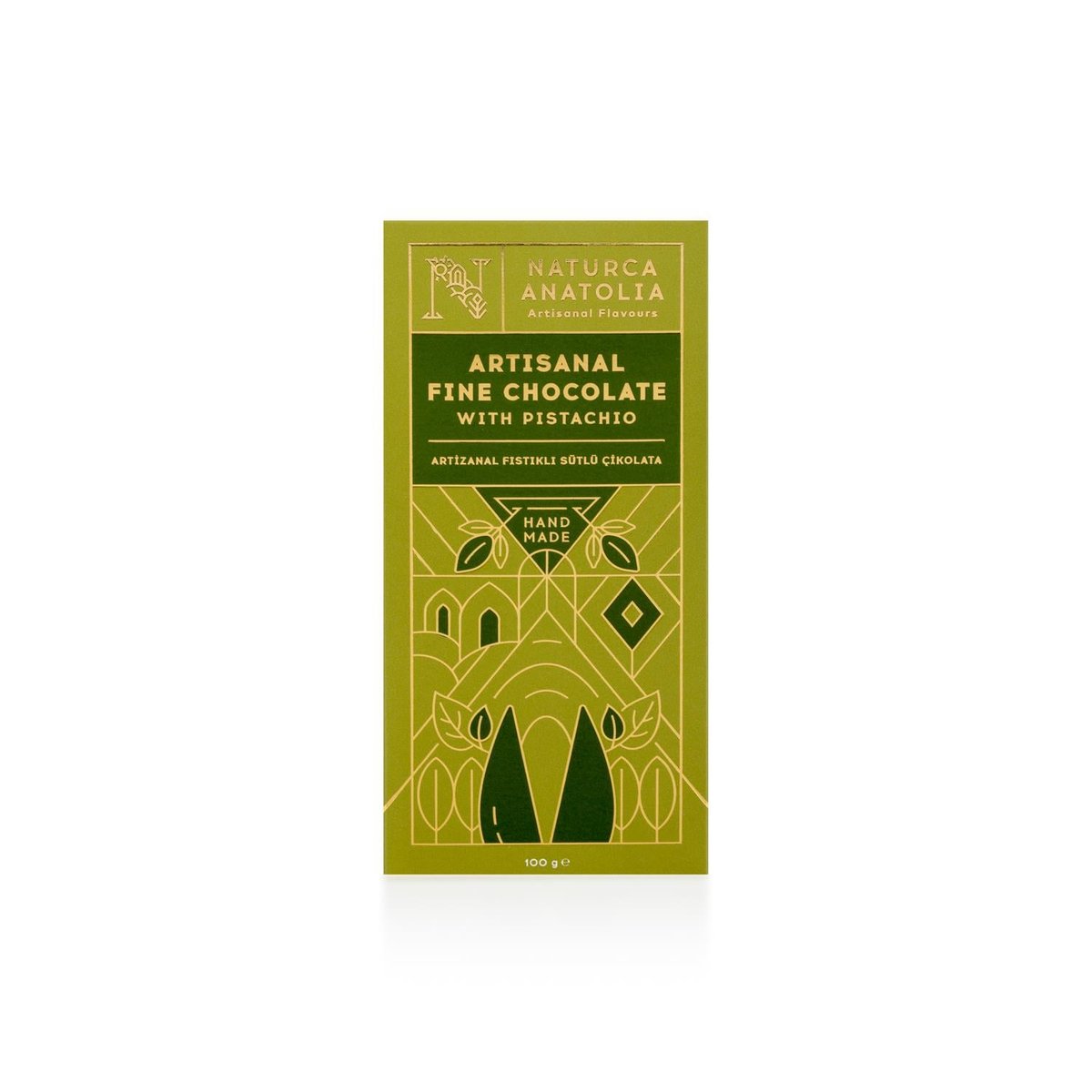 Artizanal Fıstıklı Sütlü Tablet Çikolata 100gr - Naturca
