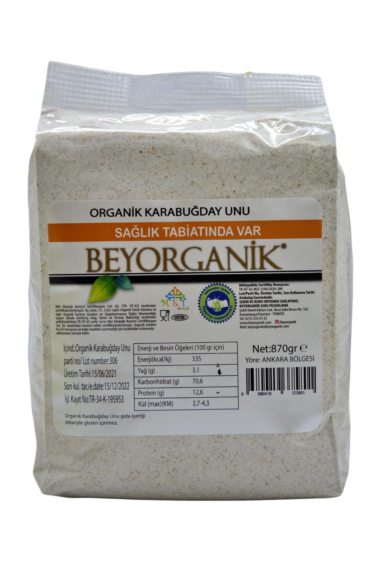 Beyorganik Organik Karabuğday Unu 870 Gr