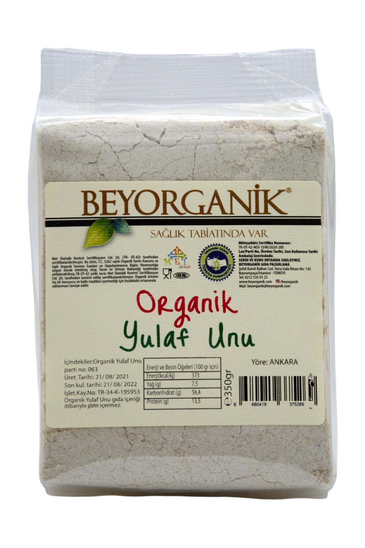 Beyorganik Organik Tam Yulaf Unu 350 Gr