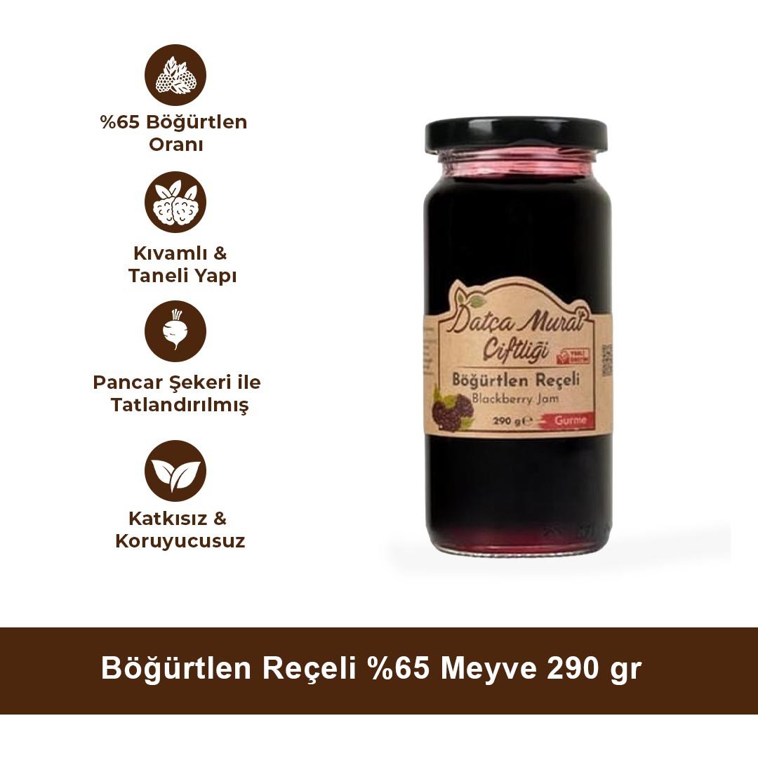 Böğürtlen Reçeli %65 Meyve 290 gr