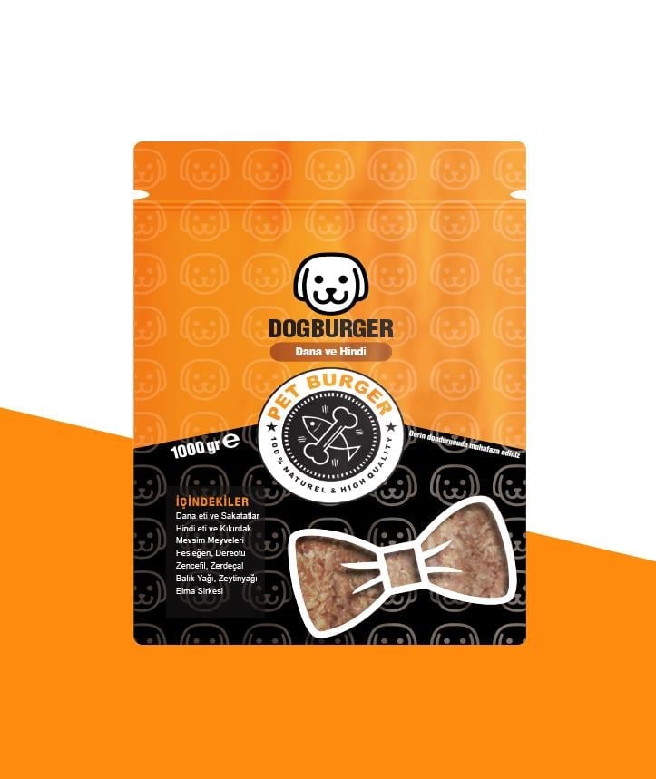 Dana & Hindi Eti Köpek Maması 1000 gr - Pet Burger