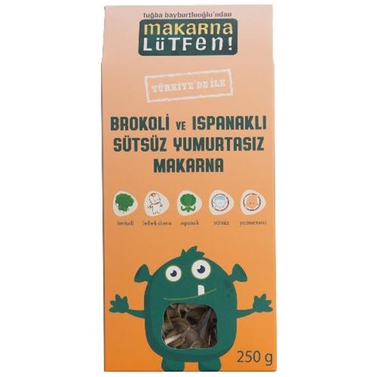 Makarna Lütfen Brokoli ve Ispanaklı Sütsüz Yumurtasız Makarna 250 Gr