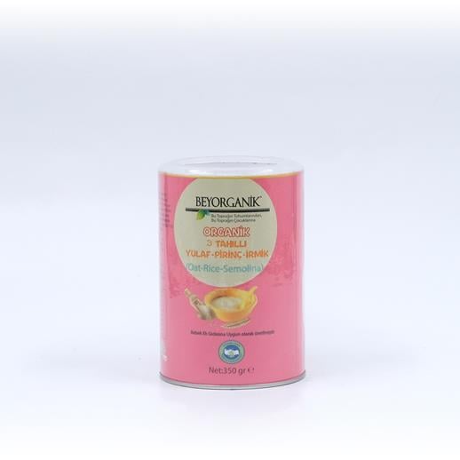 Organik Ek Gıda Üç Tahıllı Yulaf Pirinç ve İrmik 350 gr - Beyorganik