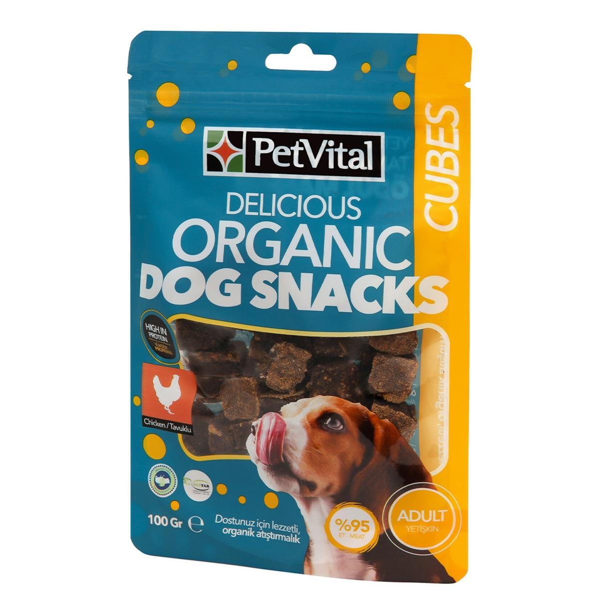 Organik Köpek Ödül Maması Cubes 100 gr - PetVital