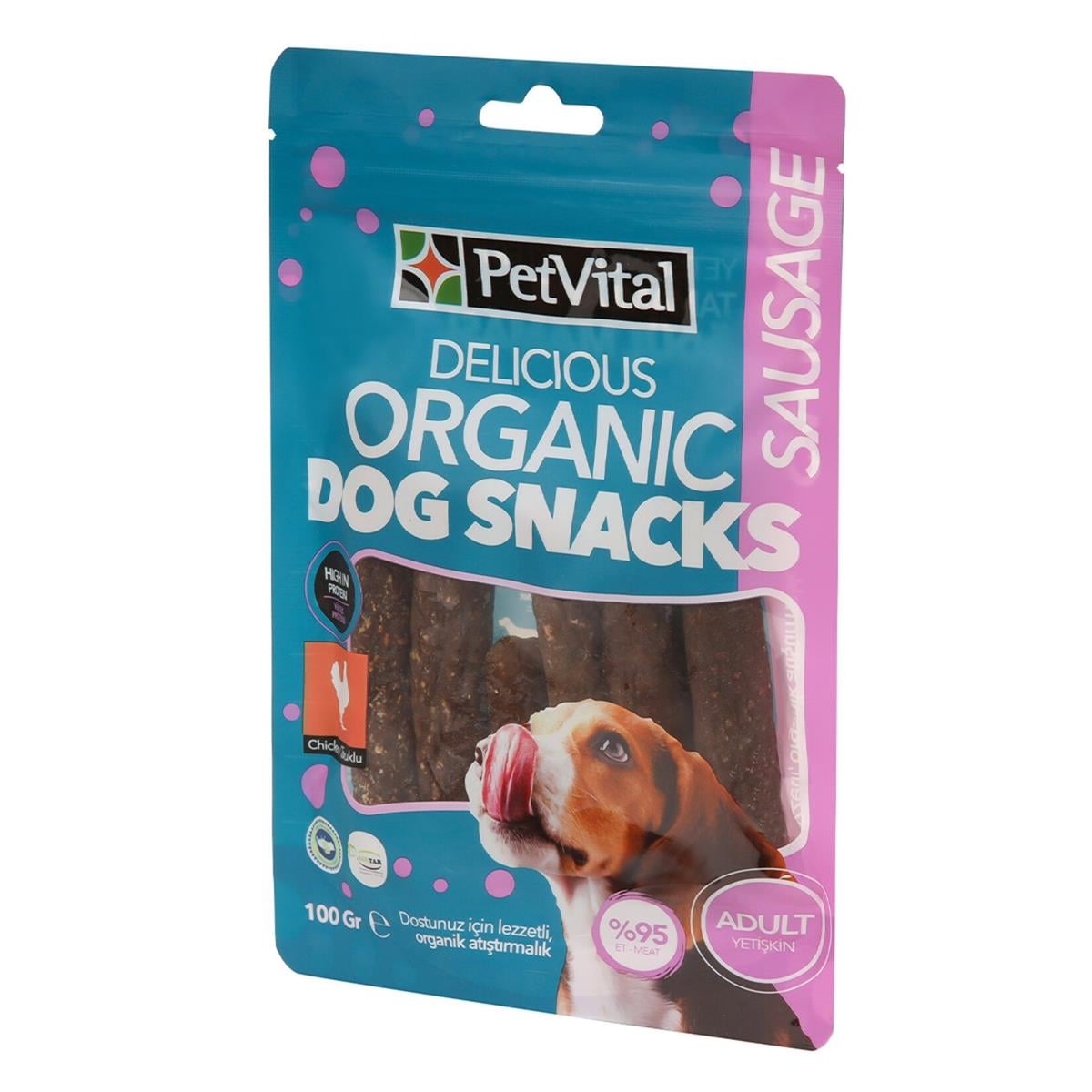 Organik Köpek Ödül Maması Sausage 100 gr - PetVital