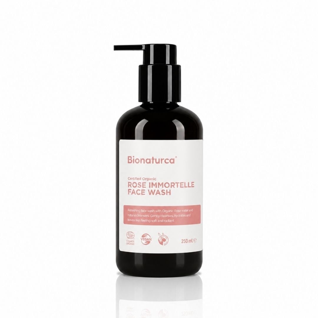 Organik Sertifikalı Gül & Ölmezçiçek Canlandırıcı Yüz Temizleme Kremi 250 ml-Bionaturca