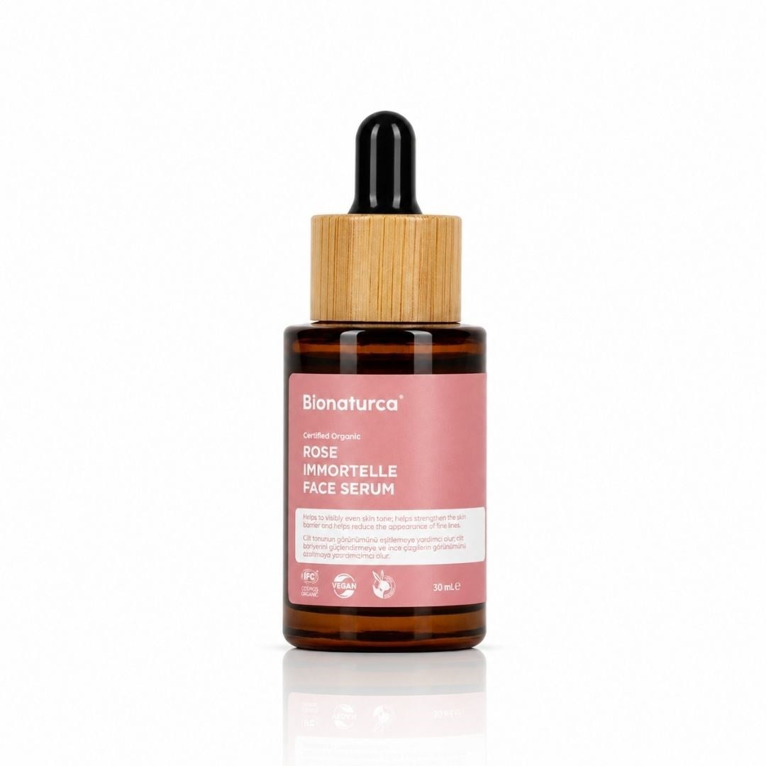 Organik Sertifikalı Gül & Ölmezçiçek Sıkılaştırıcı Yüz Serumu 30 ml - Bionaturca