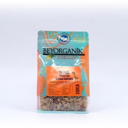 Organik Teker Makarna Bezelye Pancar Balkabak 240 gr - Beyorganik