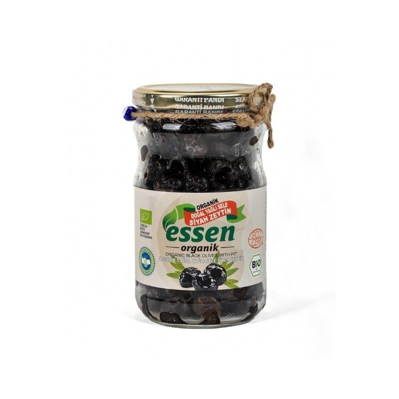 Organik Yağlı Sele Siyah Zeytin 390 gr - Essen