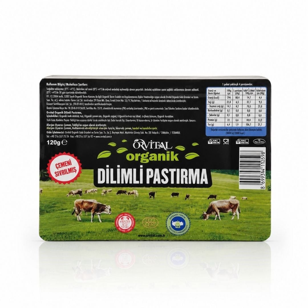 Orvital Organik Dilimli Pastırma 120 gr - Orvital