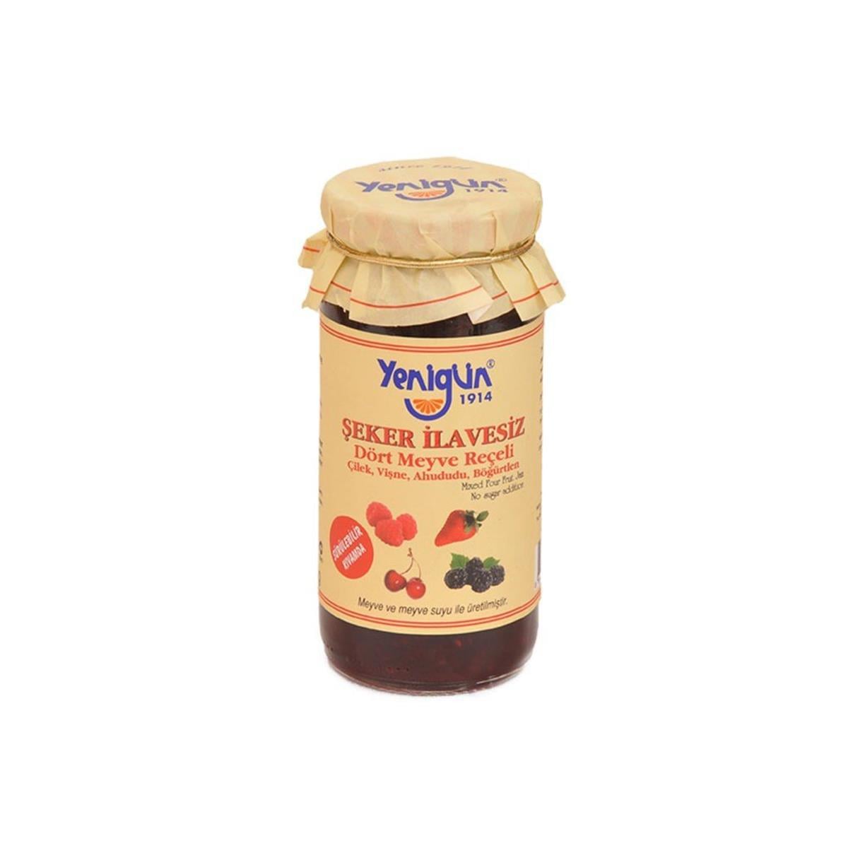 Şeker İlavesiz Karışık 4 Meyveli Reçel 290 gr - Yenigün