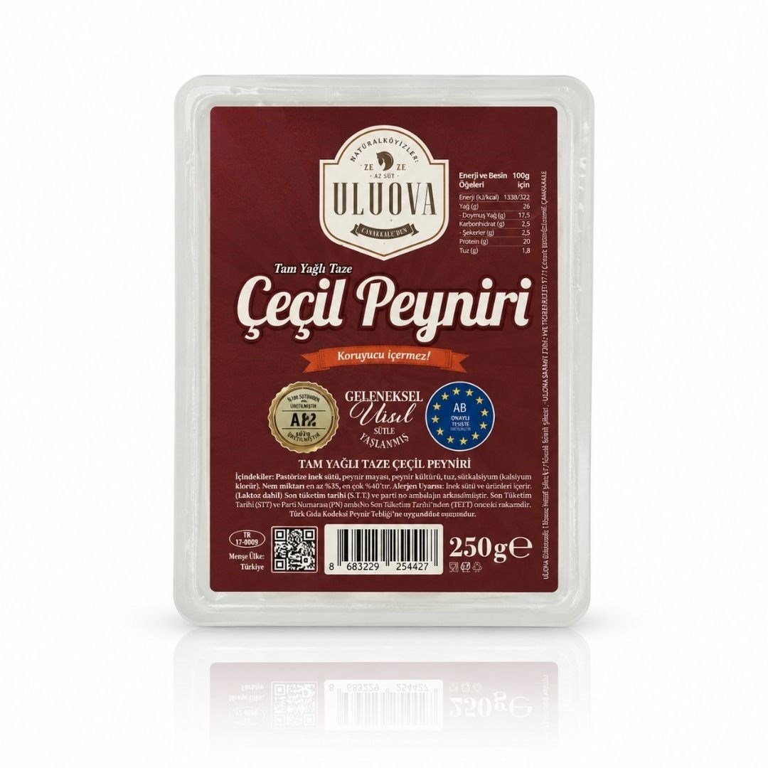 Tam Yağlı Taze Çeçil Peyniri 250 gr - Uluova