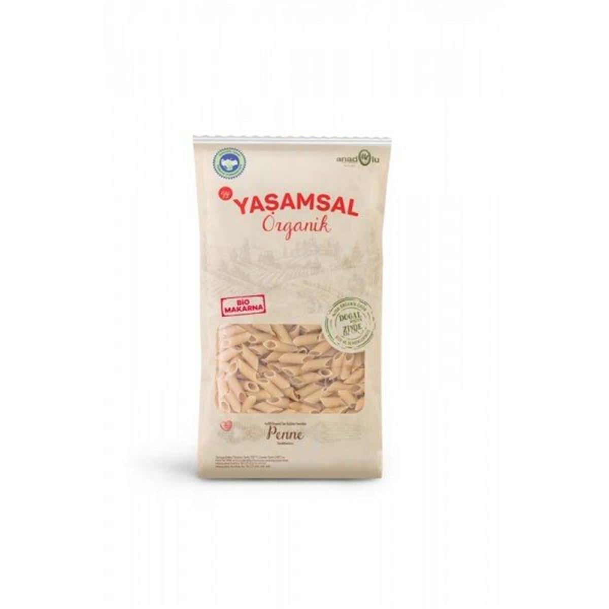 Yaşamsal Organik - Kepeksiz Kısa Penne 500 gr