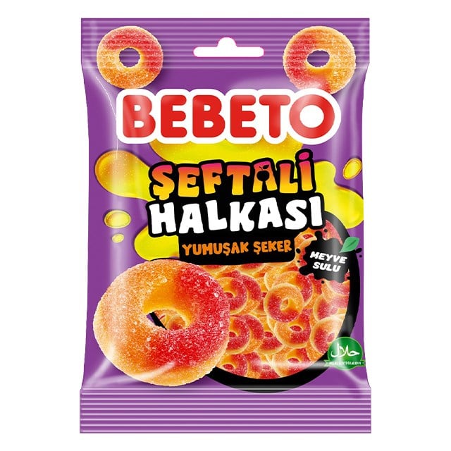 BEBETO PEACH RINGS SEFTALI HALKASI 80 GR
