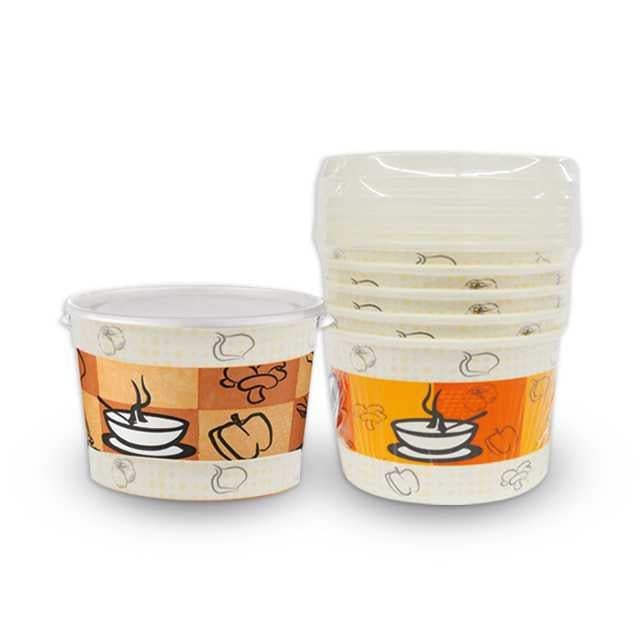 Bino 1018 Karton Çorba Kase Kapaklı 16oz 5li