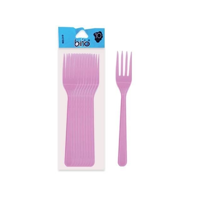 Bino 320 Plastik Lüx Büyük Renkli Çatal 10lu
