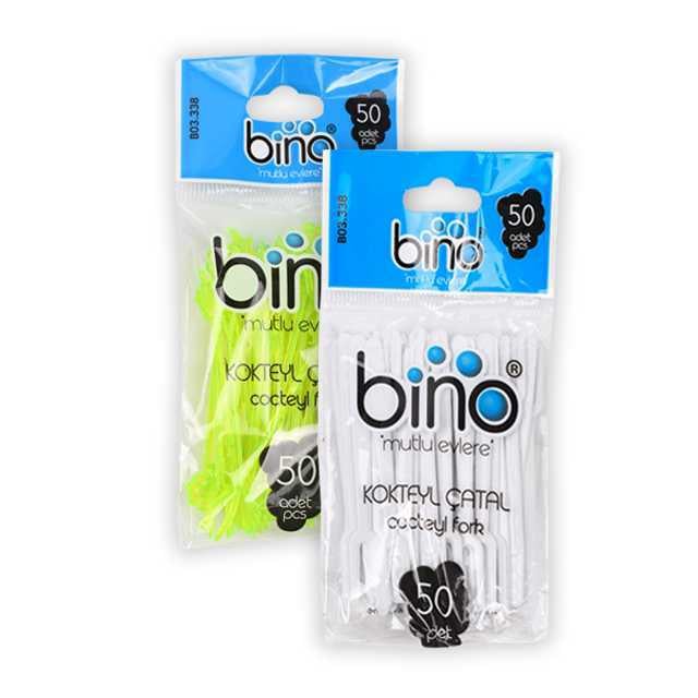 Bino 338 Plastik Kokteyl Çatal 50 li