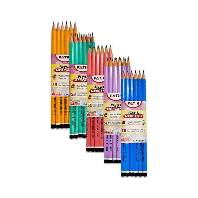 Fatih 12 li Köşeli Pastel Renk Kurşun Kalem