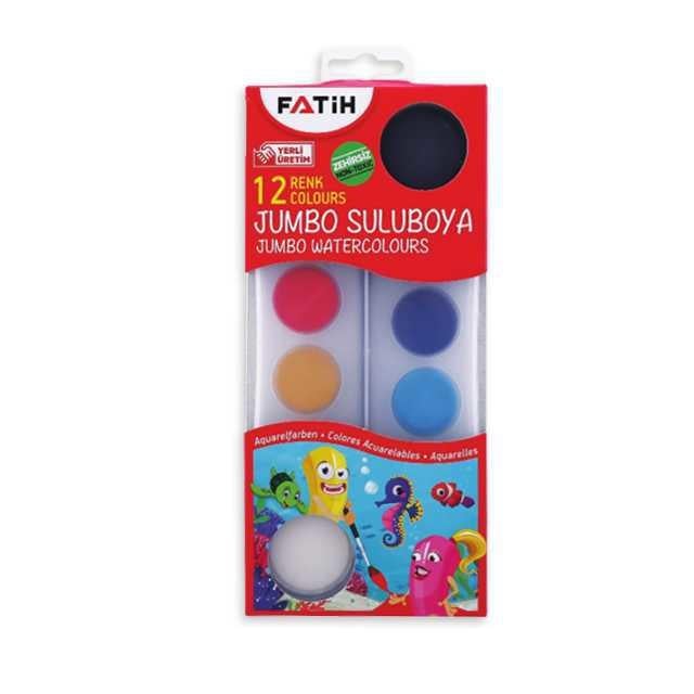 Fatih Js-12 Jumbo Sulu Boya 12 Renk