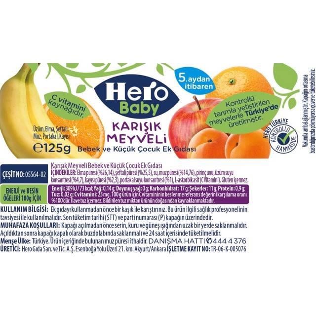 Hero Baby 5564-2 Karışık Meyveli 125 Gr