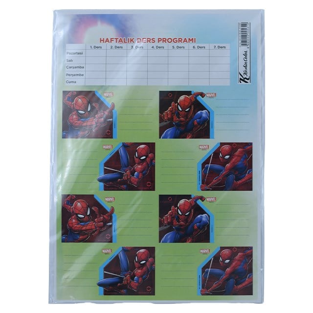 K.Color 3 lü Spiderman Okul Etiketi